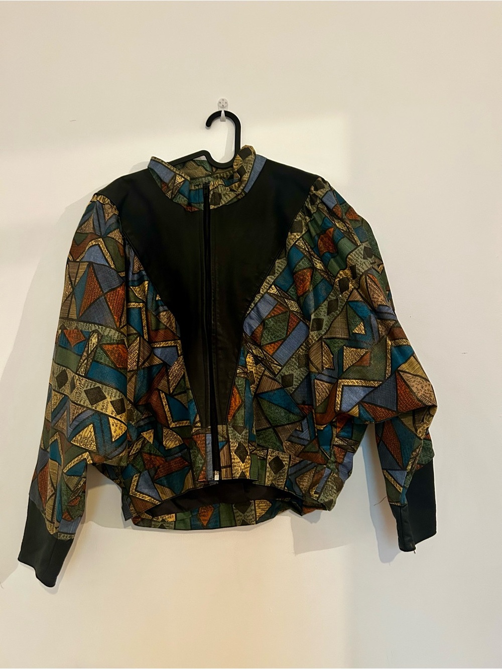 Geometric Pattern Bomber Jacket